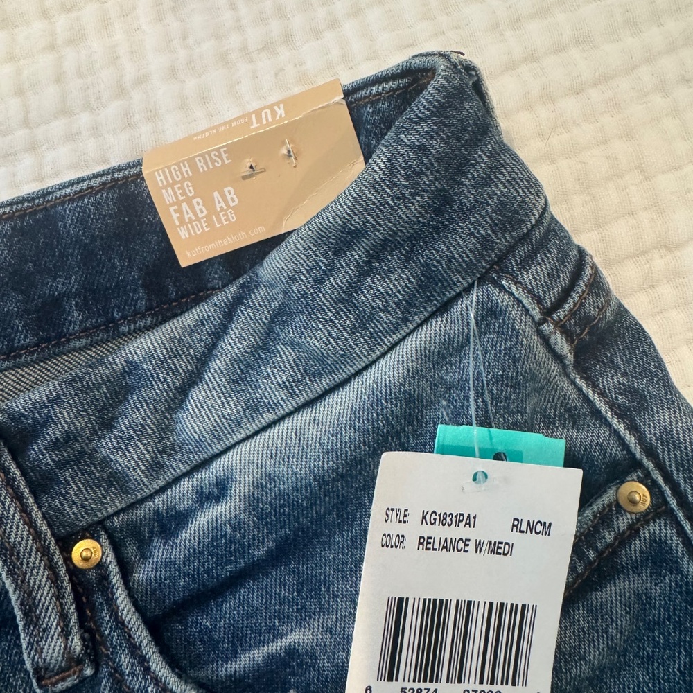 KUT FROM THE KLOTH Meg High Rise Fab Ab Wide Leg Pant/Jeans - Picture 3 of 4